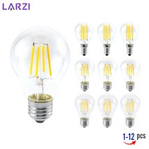 1-12 pz G45 Lampadine a globo A60 Vetro LED Filamento E27 E14 Base a vite AC 220 V Retro Decorativo 2 W 4 W 6 W 8 W Lampadina Edison