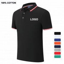 100% Baumwolle Qualität Polo Logo Personalisierung Männer Frauen Kurzarm Shirts Gestreiften Revers Golf Tees Sommer Top Shirt Custom