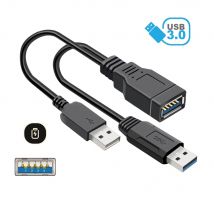 Cavo a Y splitter adattatore cavo di prolunga dati per alimentatore extra USB 3.0 femmina a doppio USB maschio per disco rigido mobile da 2,5 pollici