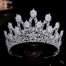 Hohe Tiaras, Zirkonia, Hochzeitskronen, Braut-Kopfbedeckung, Prinzessin, Corona, luxuriöser Festzug,