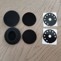 Helmet Headset Sticker & Speaker Sponge Set - Self-Adhesive Hook & Loop Fasteners (2 Hook, 2 Loop) + 2 Sponges