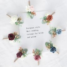 Dauerhafte künstliche Blumen korsage für Brautjungfer und Trauzeugen ungiftig für Katzen und Hunde Blumen erröten rosa