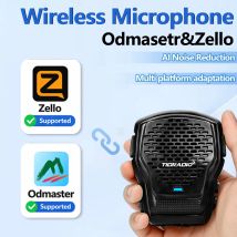 TIDRADIO Q2-L Microfono Wireless e Adattatore per Walkie Talkie, Radio e Radio Bidirezionale, Supporta la Programmazione tramite App Zello Odmaster