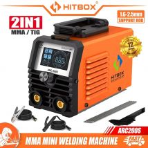 Saldatrice HITBOX ARC200S 2 in 1 ARC MMA LIFT TIG MINI IGBT Inverter Display digitale a LED Saldatore domestico portatile 220V 10-200A