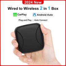 Flixivi 2 in1 kabelloses Carplay Dongle kabelloses Android Auto Fast Wifi Box für Autoradio mit kabel gebundenem Universal Carplay