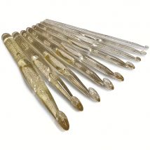 9 stücke Strick werkzeug Pullover Nadel Kunststoff Farbe häkeln transparente Häkeln adeln 15cm opp Tasche Set Häkeln adeln