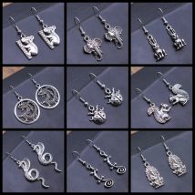 Tier Ohrring Für Mädchen Frauen Dame Vintage Elefanten Marienkäfer Schlange Drachen Kaninchen Eichhörnchen Koala Ohrring Geschenk Baumeln Ohrring