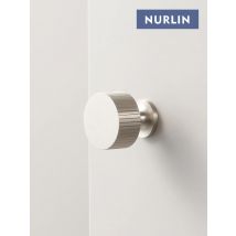 Nurlin Solid Brass Art Deco Style Vertical Lines Linear Kitchen Cabinet Knobs Silver Nickel Drawer Handle Pull