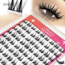 DIY Lash Clusters Set No Glue Needed Self Adhesive Eyelashes Korean Makeup Natural Look Wispy Individual Eyelashes Manga Lashes