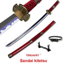 Roronoa Zoro Katana Anime Giocattolo Cosplay Armi Puntelli 104 cm/41 pollici Sandai kitetsu Charater Spada Regali con Cintura e Supporto per Spada