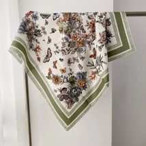 Hand Rolled Edge Scarf 90CM Women Square Twill Bandanas Clothing Accessories Luxury Shawls Neck Head Decoration