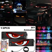 1-2 PCS Devil's Eye LED Auto Windschutzscheibe Bildschirm Animation Bildschirm Licht USB Plug-in DIY App Steuerung Flexible Scrollen Text Display