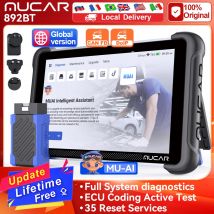 MUCAR 892BT Auto-Scan-Tool mit CANFD- und DoIP-OBD2-Scanner, ECU-Codierung, bidirektionale Steuerung, 35. Lebenslang kostenlos zurückgesetzt