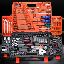 Pro 24/72 Zähne Ratschenschlüssel-Set mit Steckdosen, Schraubendreher-Bits, Handwerkzeug-Set, Verlängerungsstange, geeignet für Autoreparatur, Haushalt