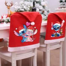Stich Disney Weihnachten Hut Stuhl Abdeckungen Cartoon Anime Hause Dekoration Wohnzimmer Mode Große Weihnachten Kappe Rückenlehne Fall Kinder Geschenk