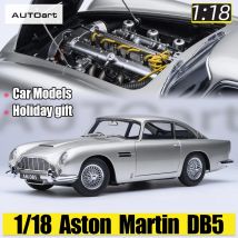 Aston Martin DB5 (Birkensilber) 70287 Autoart 1/18 ABS-Tür, vollständig geöffnetes Sportwagenmodell, statische Dekorationskollektion