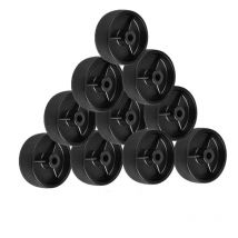 10 Pcs/Lot  Casters Spot 2.5 Inch Black Pp Single Wheel Inner Hole 8mm Bearingless Plastic Diameter 65mm Home