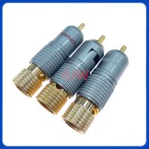 1PCS Hifi Vergoldet RCA Stecker Locking Nicht Solder Koaxial Lotus Stecker Buchse 10mm Audio Kabel Adapter