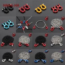 Gancio per rimorchio in metallo CNC Gancio per verricello con accessori per catena di rimorchio per 1/10 RC Car Axial SCX10 TRX4 D90 Tamiya CC01