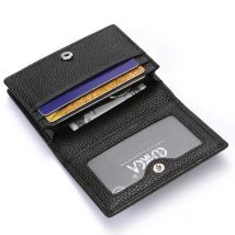 Genuine Leather Slim Card Wallets Mens Credit Card Holder Women Card ID Holders Organizer Business Small Cards Bags Black Pouch
