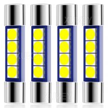 4x 28mm 29mm 6614F Żarówka LED Festoon White Super Bright 6612F 6641 Żarówka LED 6000k do lusterek kosmetycznych Światła osłony przeciwsłonecznej