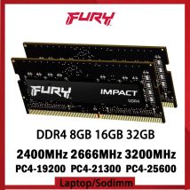 Fury Memoria RAM DDR4 32 GB 8 GB 16 GB 3200 MHz 2400 2666 MHz Laptop-Speicher 260 Pins SODIMM PC4-19200 21300 25600 Notebook-RAM