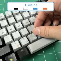 [Uckland] Naklejka na klawiaturę z folią odpinaną, naklejka na klawiaturę do laptopa, pojedyncza folia, uniwersalna, przezroczysta, naklejka z bocznym grawerowaniem