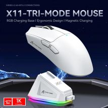 Mouse da Gaming Wireless Attack Shark X11&R1 - Tri-Modalità, Sensore PAW3311, 22K DPI, 400 IPS, Mouse da Gaming RGB per PC