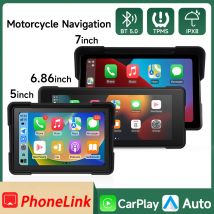 5/6/7''Motorcycle Multimedia Player Wireless CarPlay Android Auto GPS Navigation Recorder IP67 Waterproof Touch Screen Bluetooth