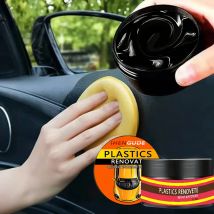 1 Piece 100g Car Interior Renovation Wax - Plastic Parts Update, Interior Glitter Wax, Tire Protection, Black Vehicle Yellowing Repair and Nano Crystal Layer - Effectively Remove Scratches, Repair