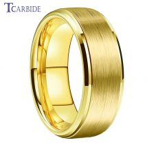 6MM 8MM Ehering für Männer und Frauen aus Wolfram, Verlobungsring mit abgestufter, gebürsteter Oberfläche, mehrfarbig, Geschenk-Schmuck für Damen und Herren