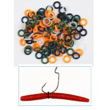 200pcs Rubber Wacky O-Rings Wacky Worm Rig Kit for Plastic Soft Worm Baits Fishing Hooks for Bass Fishing Wacky Rigging Tool