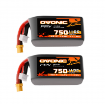 Ovonic 4S Lipo Batteria 750mah 4S1P 110C 14.8V con Spina XT30 per 3-5 pollici Cinewhoop Cinematico Stuzzic FPV Racing Drone (2P