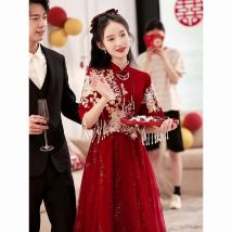 Yourqipao 2023 Chinese Cheongsam Wedding Toasting Dress New Summer Burgundy Homecoming Dress Wedding Engagement Dress for Women