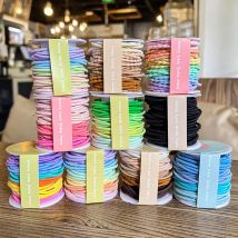 48pcs/lot Scrunchies Girls Korean Elastic Rubber Bands Hair Tie Black Multicolor Hair Accessories For Hair Ropes Headwear