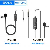 BOYA 3,5mm TRRS micrófono de solapa Lavalier BY-M1/BY-M1S para iPhone Android Smartphone PC cámara grabación Youtube transmisión en vivo