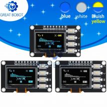 1 ~ 2 Stück 0,96 Zoll OLED IIC Weiß/Gelb Blau/Blau 12864 OLED-Display mit 4x4 Tasten I2C SSD1315 LCD-Bildschirmplatine für Arduino