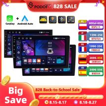 Podofo-reproductor Multimedia Universal para coche, Radio con Android, WIFI, navegación GPS, Carplay, DSP, Audio, 4 + 64G, 7 ''/9''/10,1''