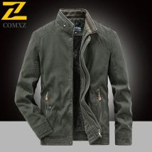 Herren Vintage Jacke Herbst Winter Baumwolle Arbeit Lose Plus Größe Outdoor Abenteuer Stehkragen Mantel Mann Motorrad Thermische Jacken