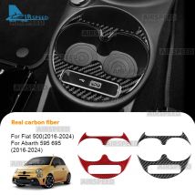 Echter weicher Kohlefaser-Aufkleber für Fiat 500/Abarth 595/695 2016 2017 2018 2019 2020 2021 2022 2023 2024 LHD RHD Getränkehalterrahmen
