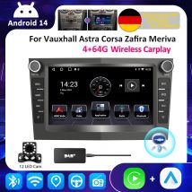 ESSGOO Android 14 4+64G Bezprzewodowe radio samochodowe CarPlay Auto ﻿ Dla Opel Astra Vectra Vauxhall Antara Zafira Corsa C D Vivaro Meriva