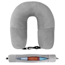Travel Neck Pillow With Fillable Clothing U-Shaped Pillowcase, Extra Storage Bag, Velvet Neck Pillow Cover For Airplane Travel