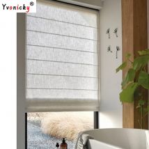 Halbverdunkelnde Römerjalousien aus Leinen, transparente Römerjalousien mit Hardware im Lieferumfang enthalten, individuelle Fenstervorhänge für die Küche, kurze Jalousien