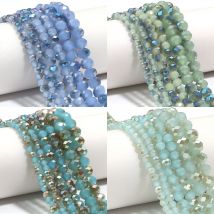 1 Strang helle Farbe Serie flache facettierte natürliche Jadeperlen Kristallperlen lose Perlen für Schmuckherstellung DIY Halskette Armband