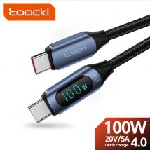 Toocki 100W pantalla USB C a USB C Cable PD Cable de cargador rápido tipo C a tipo C Cable para Xiaomi Poco Samsung Huawei MacBook iPad