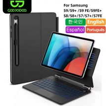 Magiczna klawiatura do Samsung Galaxy Tab S7 Plus S8 S9 + FE 11 12,4 cala Gładzik Podświetlany pływający Regulowany kąt z uchwytem na pióro