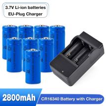 4-8 Stück 3,7 V 2800mAh Li-Ionen Lithium Cr123a Akku und Ladegerät für Laser Pen LED taktische Taschenlampe Kamera
