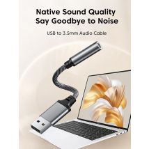 USB to 3.5mm Audio Aux Adapter Supporting 2-in-1 Microphone and Music USB Male TO 3.5 MM Jack Headphone Converter Cable For PC