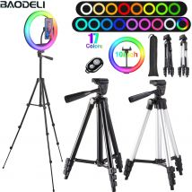 10in RGB Selfie Ringlicht Stativ LED Fülllicht Fotografie RingLight Telefon Ständer Halter Kreis