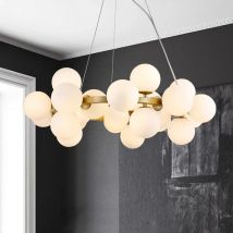 Moderne Glasblasen-Pendelleuchte, runde Kronleuchter-Leuchte für Wohnzimmer, Esszimmer, Schlafzimmer, Küche